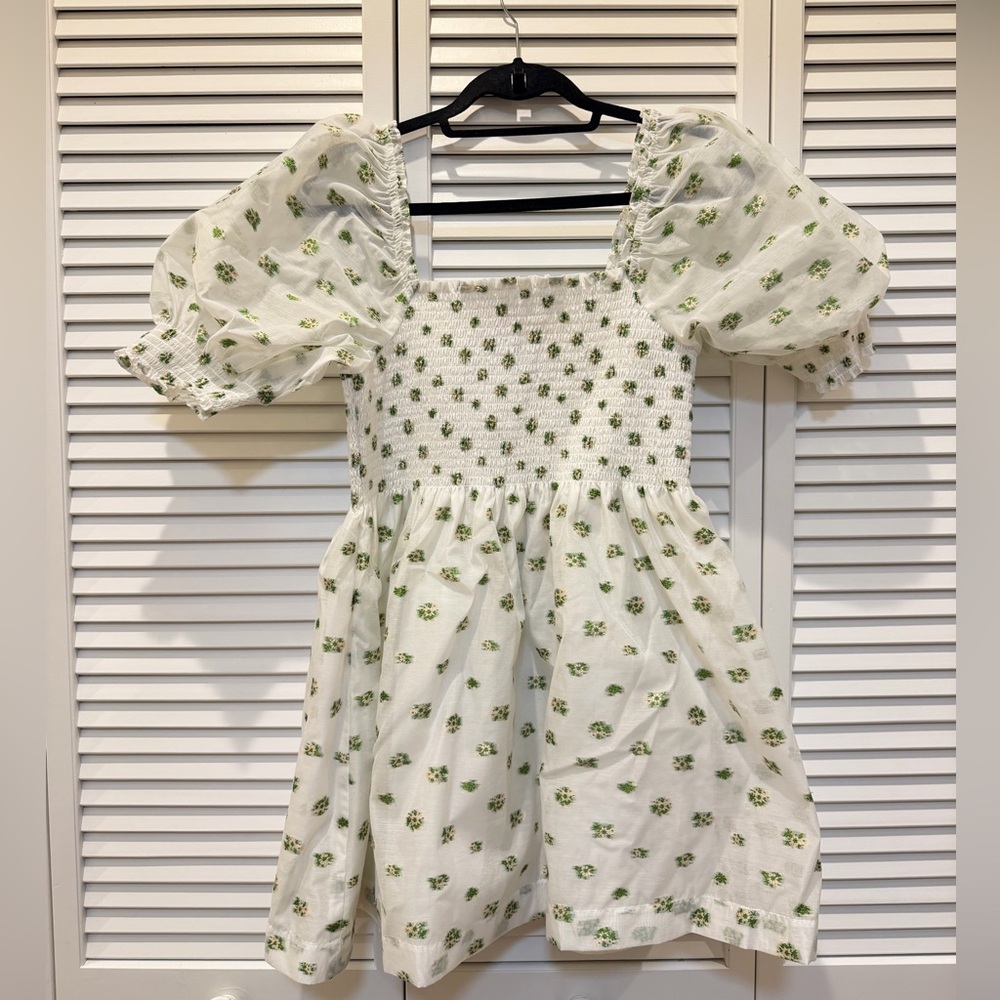 Hill House White and Green Floral Mini Dress - 2024 Collector’s Edition